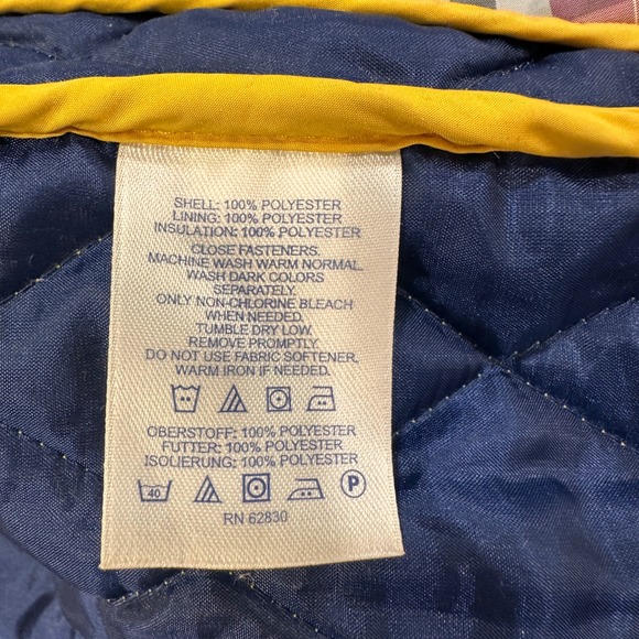 Lands' End Quilted Barn Jacket Women Size S 6-8 Yellow Plaid Lined | Preppy - Picture 7 of 9